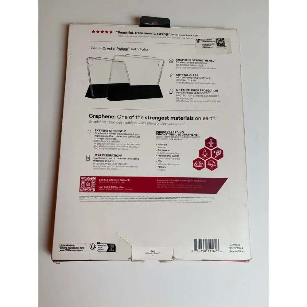 ZAGG Crystal Palace Folio iPad Pro 2024 with Integrated Stand